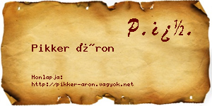 Pikker Áron névjegykártya